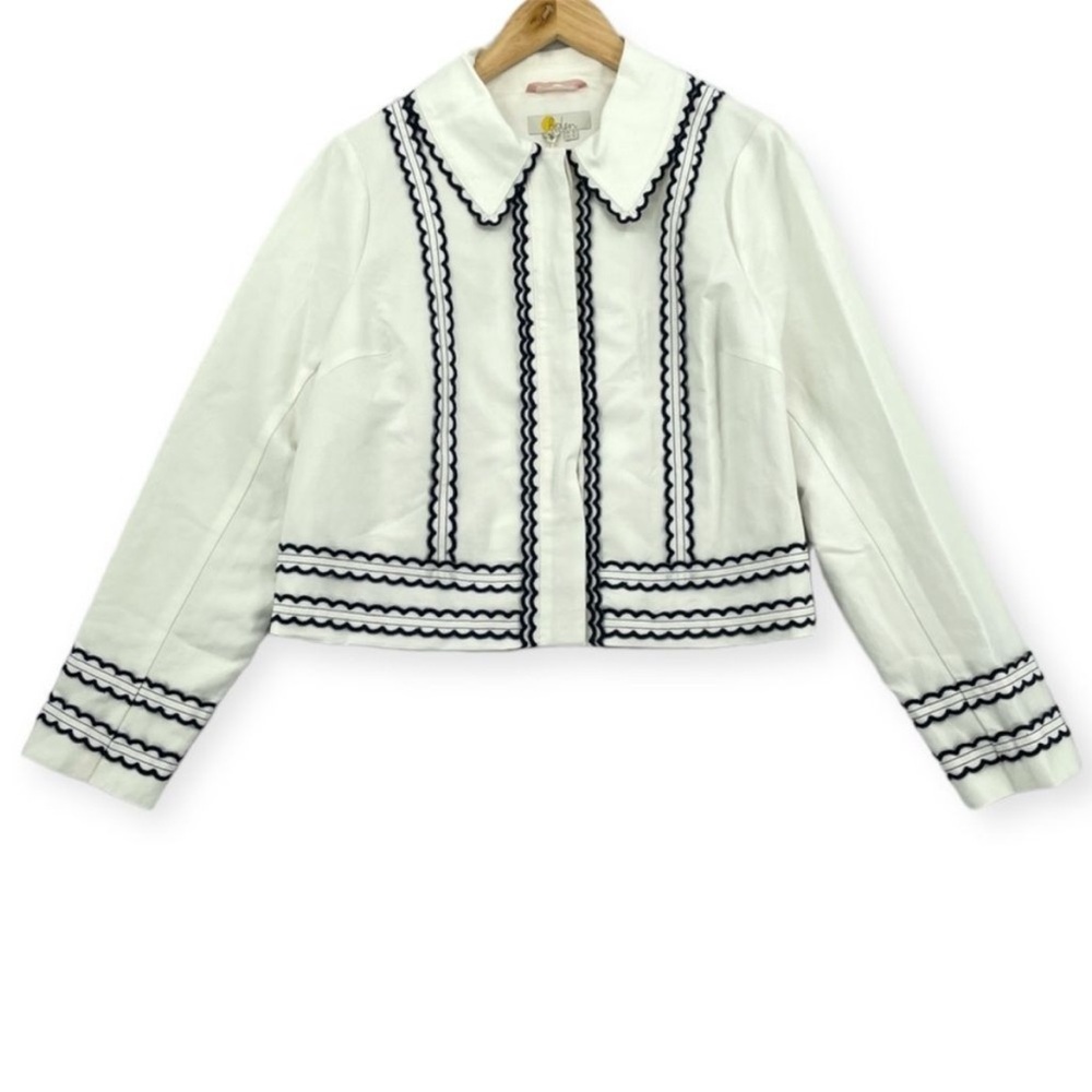 Boden Blue and White Blazer Elegant Suit Jacket - Picture 6 of 11